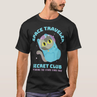 T-shirt Club Secret du Voyageur Spatial - Chaton Astronaut