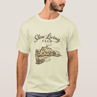 T-shirt Club Slow Living – Esthétique de Cottage Vintage
