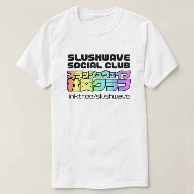 T-shirt Club social Slushwave Carré sur Light LogoJr (Design devant)