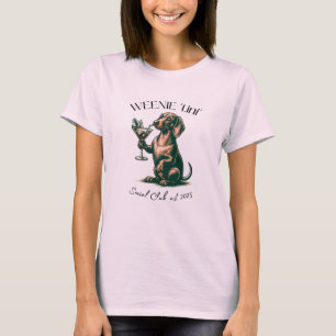T-shirt Club Social Weenie 'tini' avec Daschund