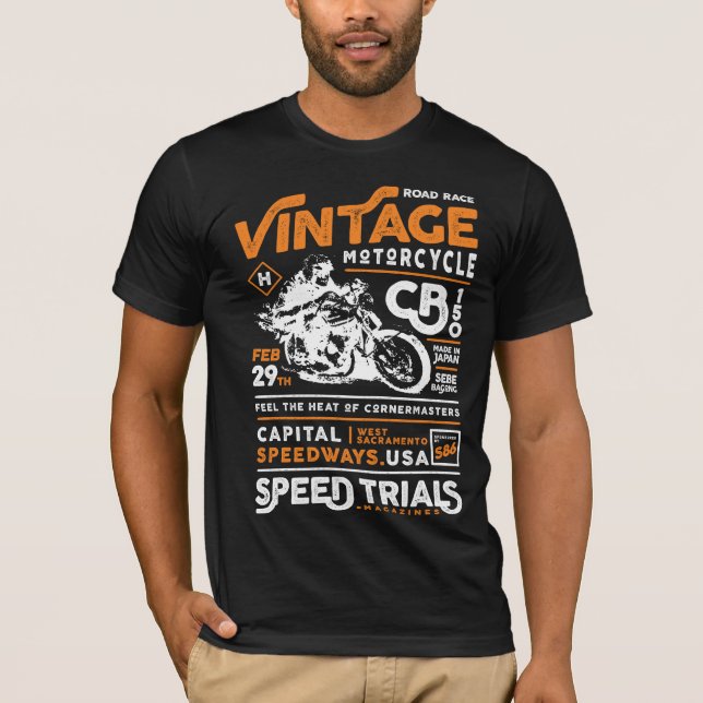 T-shirt Club vintage de moto (Devant)