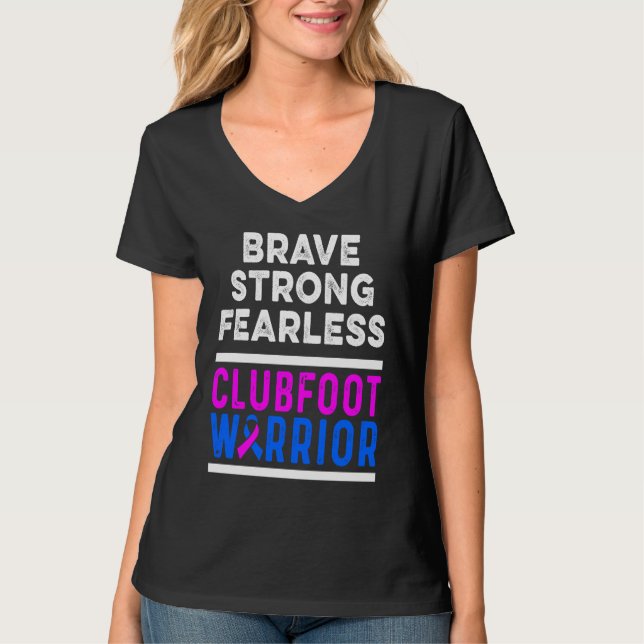 T-shirt Clubfoot Awareness Warrior Brave CTEV TEV Survivor (Devant)
