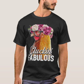 T-shirt Cluckin Fabuleux Jardin Floral Poulet Farmer Gi