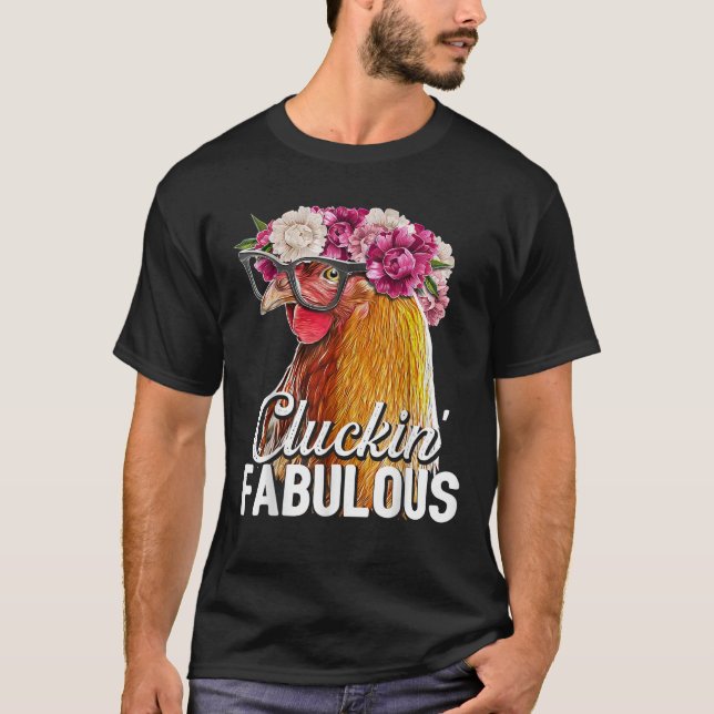T-shirt Cluckin Fabuleux Jardin Floral Poulet Farmer Gi (Devant)