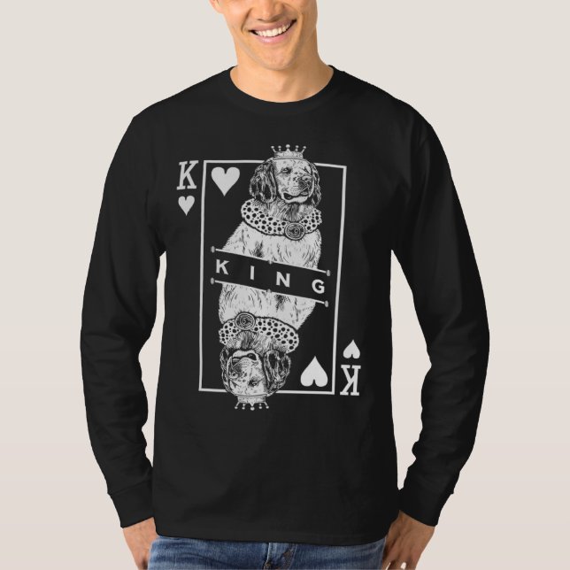 T-shirt Clumber Spaniel King Of Hearts  Dog  Pop (Devant)