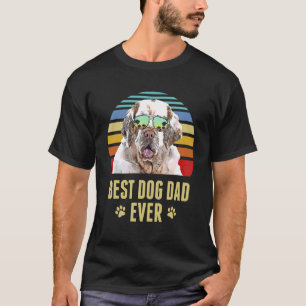 T-shirt Clumer l'espagnol meilleur chien papa jamais rétro