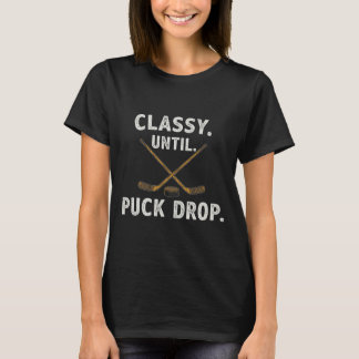T-shirt Cly Jusqu'à la Chute du Palet Blagues de Hockey po