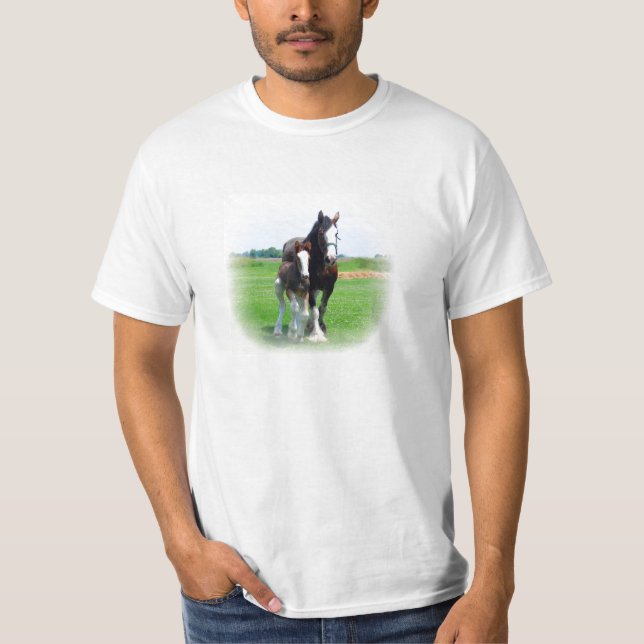 T-shirt Clydesdale et pouliche (Devant)