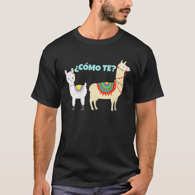 T-shirt Cmo Te Llamas   Alpaca Espagnol (Devant)