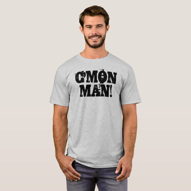 T-shirt C'mon homme !  Noir de grunge (Devant entier)