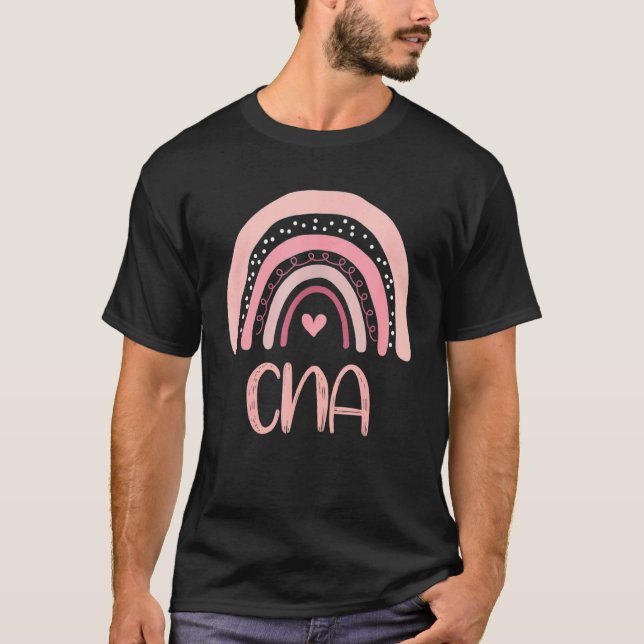 T-shirt Cna Cute Boho Rose Arc-en-ciel Certifié Assis (Devant)