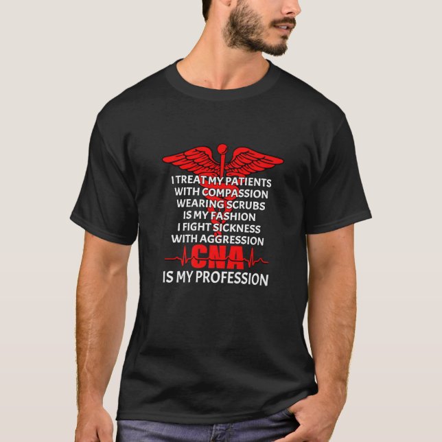 T-shirt CNA Est Mon Profession Agréé Infirmière Assistant  (Devant)
