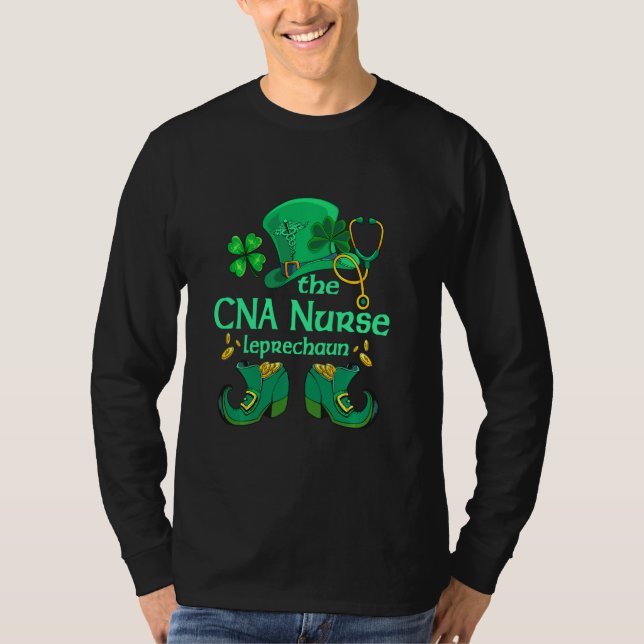 T-shirt Cna Infirmière Leprechaun Jour de la Saint Patrick (Devant)