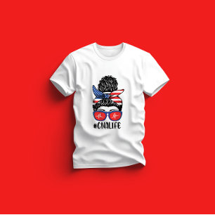 T-shirt CNA Life Chignon Décoiffé CnaLife - Cadeau Pour In
