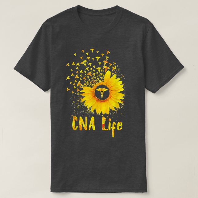 T-shirt CNA Life Sunflower Cute Nurse (Design devant)