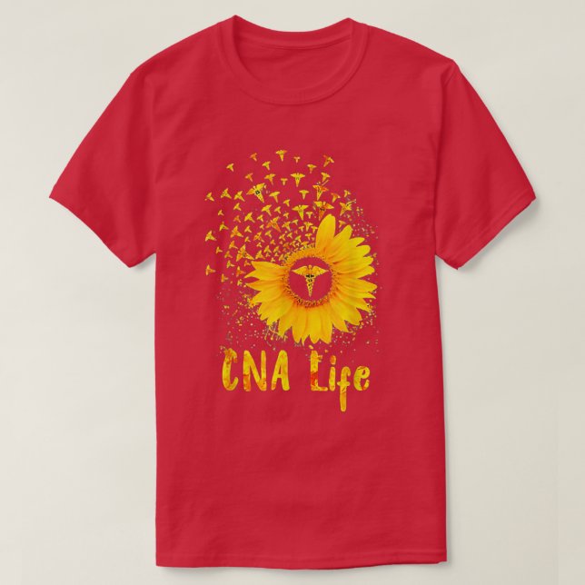 T-shirt CNA Life Sunflower Cute Nurse  (Design devant)