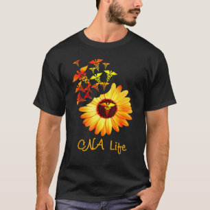 T-shirt Cna Life Tournesol Mignonne Infirmière Pour Hommes