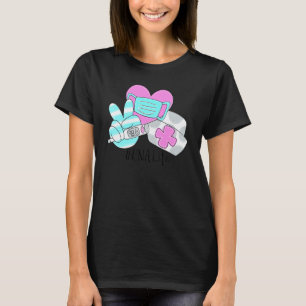 T-shirt Cna Paix Amour Soins Casquettes d'infirmière Hipp
