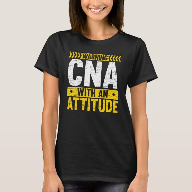 T-shirt CNA With An Attitude Certified Nursing Assistant M (Devant)