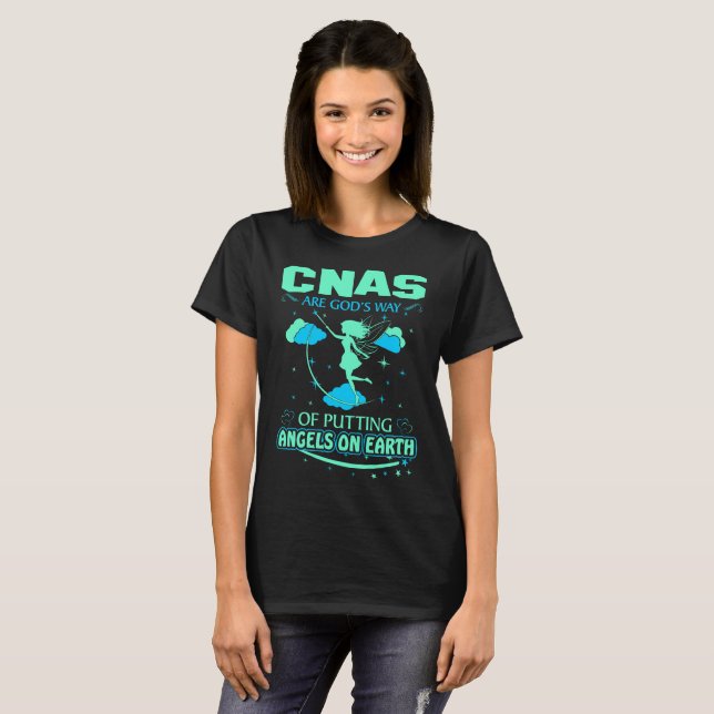 T-shirt Cnas sont manière de dieux mettant des anges sur (Devant entier)
