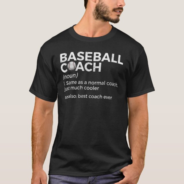 T-shirt Coach de baseball définition Meilleur entraîneur j (Devant)