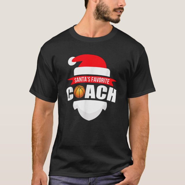 T-shirt Coach de basket-ball favori de père Noël T Shirt F (Devant)