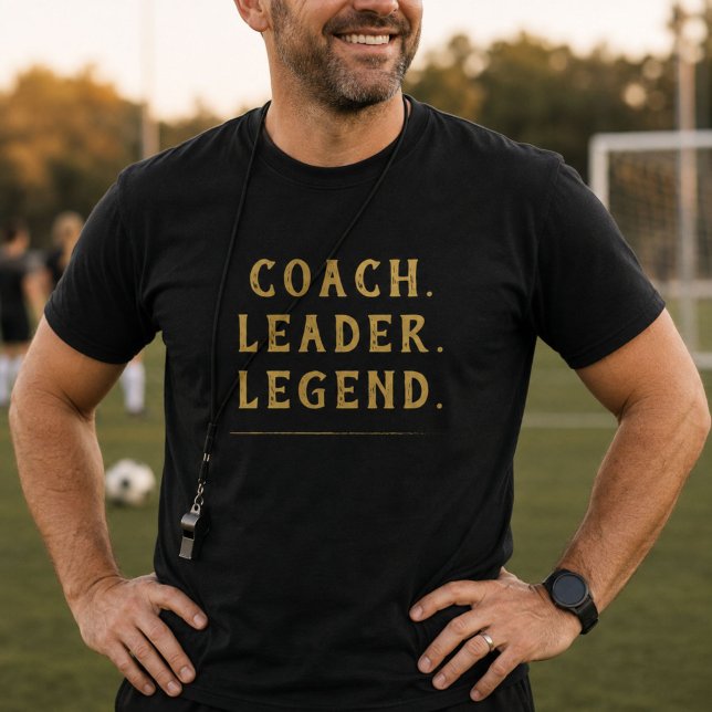 T-shirt Coach Leader Legend Gold Typographie (Créateur téléchargé)