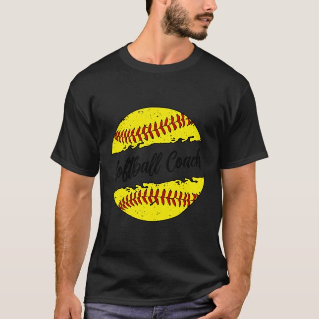 T-shirt Coach Softball Coaching Softball Meilleur Codeur S (Devant)