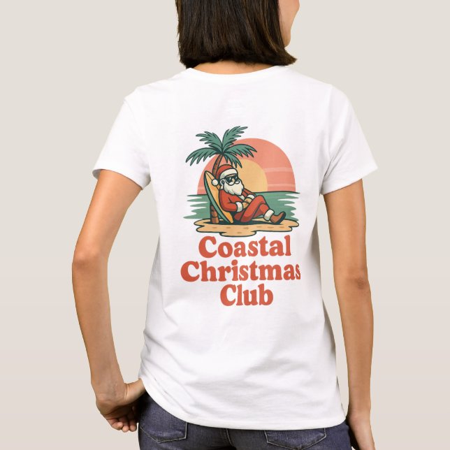 T-shirt Coastal Christmas Club Print | Relaxed Beach Santa (Dos)