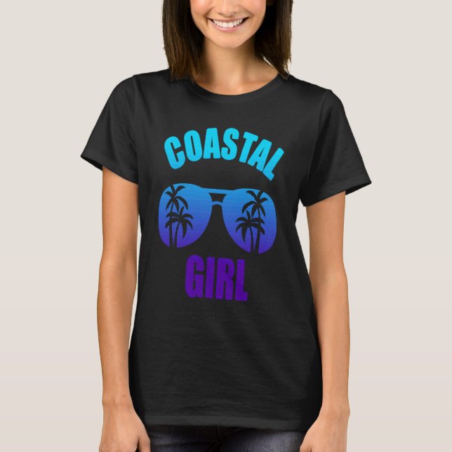 T-shirt Coastal Girl Summer Vacation (Devant)