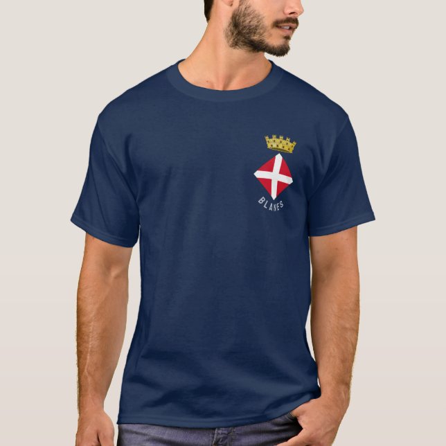 T-shirt Coat of Arms of Blanes, Catalonia (Devant)