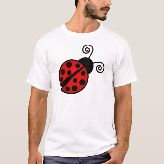 T-shirt Coccinelle mignonne - rouge et noir (Devant)