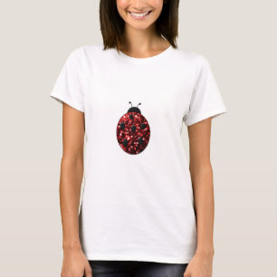 T-shirt Coccinelle rouge foncé faux paillettes scintillant
