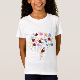 T-Shirt Coccinelles Mignonnes Fleurs Sauvages Floral Fanta