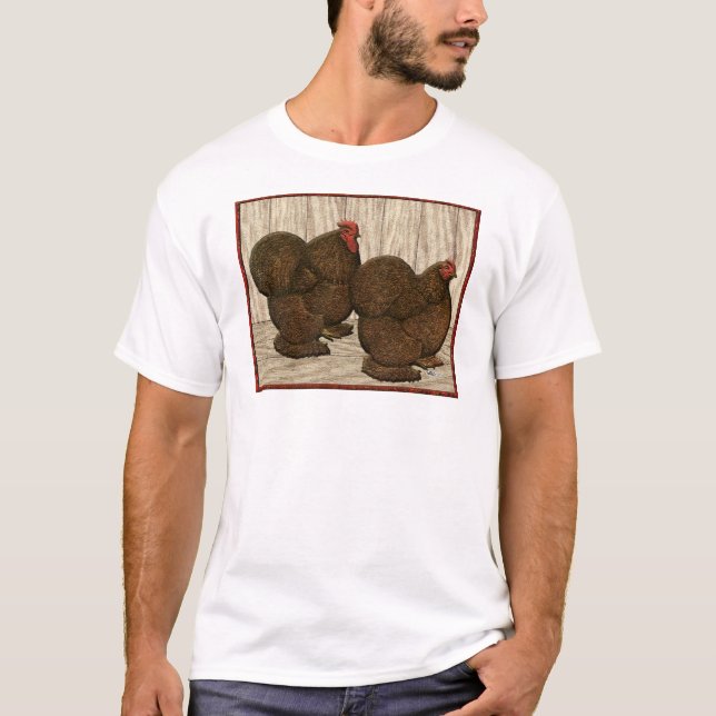 T-shirt Cochines : Bantams rouges texturés (Devant)