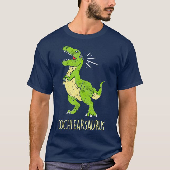 T-shirt Cochlearning saurus Sourd Dur Entendu Sourd (Devant)