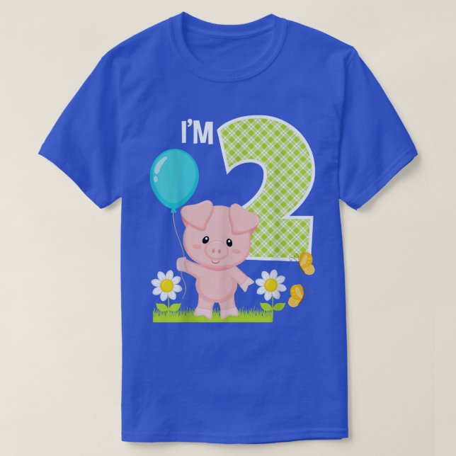 T-shirt Cochon 2e anniversaire fille 2 an Anniversaire coc (Design devant)