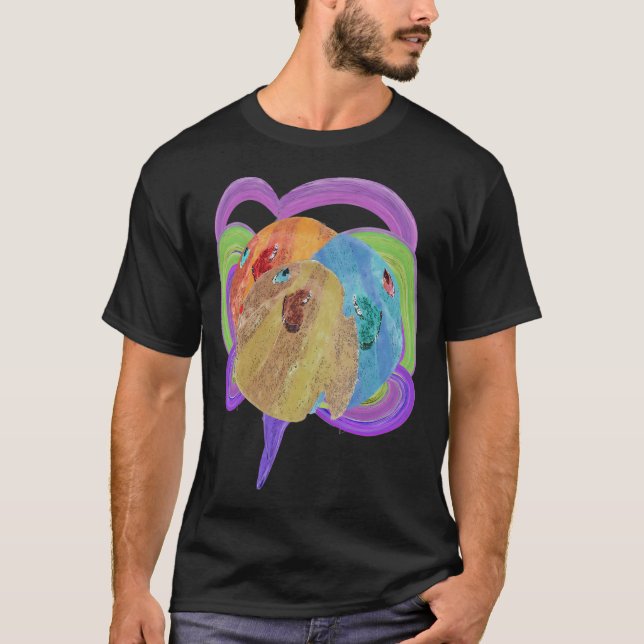 T-shirt Cochon à la pêche avec hameçon (Devant)