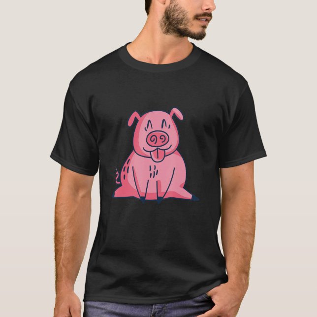 T-shirt Cochon animal mange (Devant)