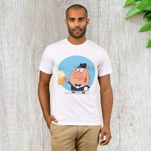 T-shirt Cochon avec pinte de bière moussante Hommes T-shir
