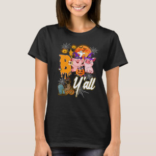 T-shirt Cochon Boo Y'all Halloween jolie cochon pour femme