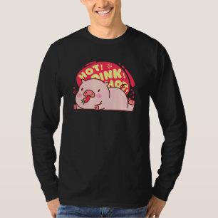 T-shirt Cochon Chaud Rose Chaud Manger Poivre Cuisine