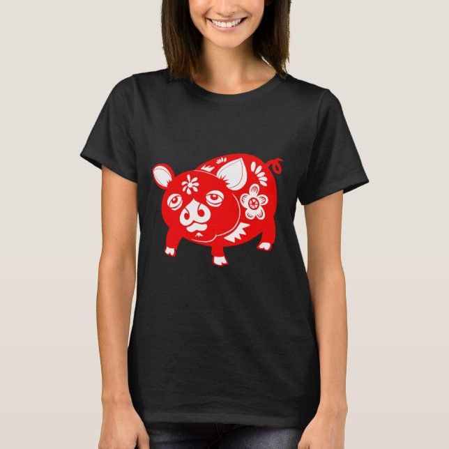 T-shirt Cochon chinois de zodiac (Devant)