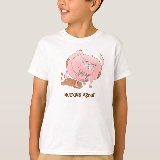 T-shirt Cochon dans la boue (Devant)