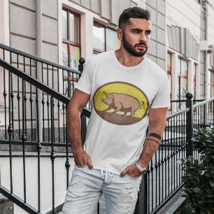 T-shirt Cochon de ferme rétro avec Sunburst