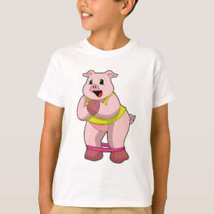 T-shirt Cochon de fitness avec bande de caoutchouc