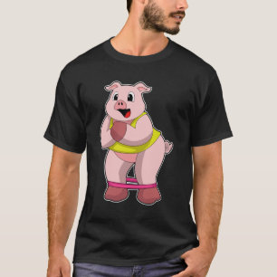 T-shirt Cochon de fitness avec bande de caoutchouc