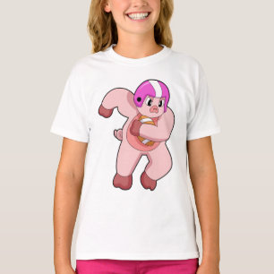 T-shirt Cochon de football