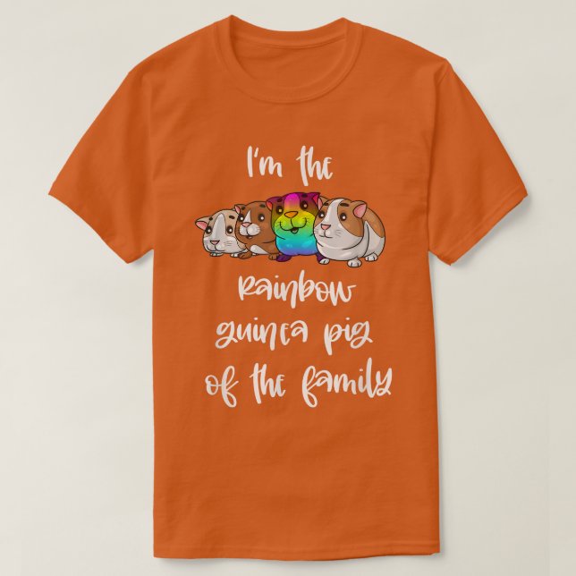 T-shirt Cochon de Guinée arc-en-ciel de la famille LGBTQ P (Design devant)