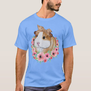 T-shirt Cochon de Guinée avec bandeau de léopard Fleur de 